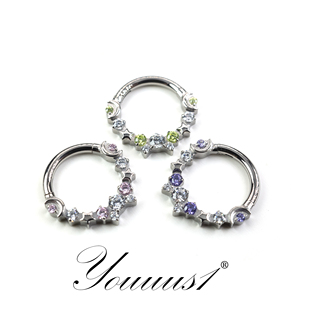 Youuus1 钛合金耳环daith环 鼻中隔环一个装福利款高抛光无缝卡扣