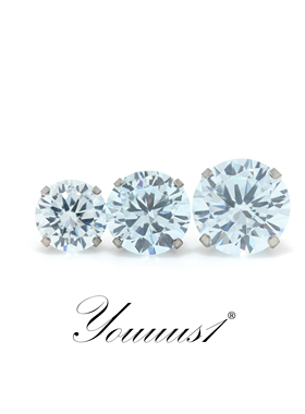 Youuus1钛合金耳钉冰山兰超闪锆石7A植入级碗底一个装 高抛光热销