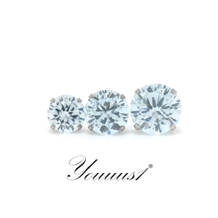 Youuus1钛合金耳钉冰山兰超闪锆石7A植入级碗底一个装 高抛光热销