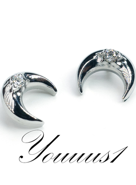 Youuus1 钛合金耳钉mini锆石月牙耳骨钉精工版镜面抛光锆石耳骨钉