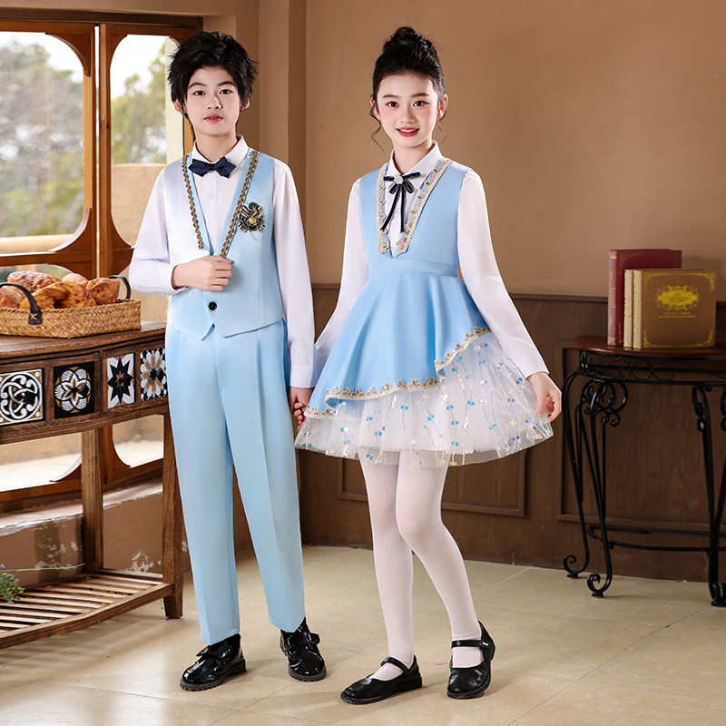 儿童合唱演出服爱国朗诵演讲服装