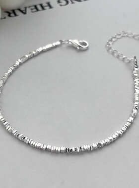 s925纯银日韩创意碎银几两手链新款古风感ins几何轻奢潮手饰