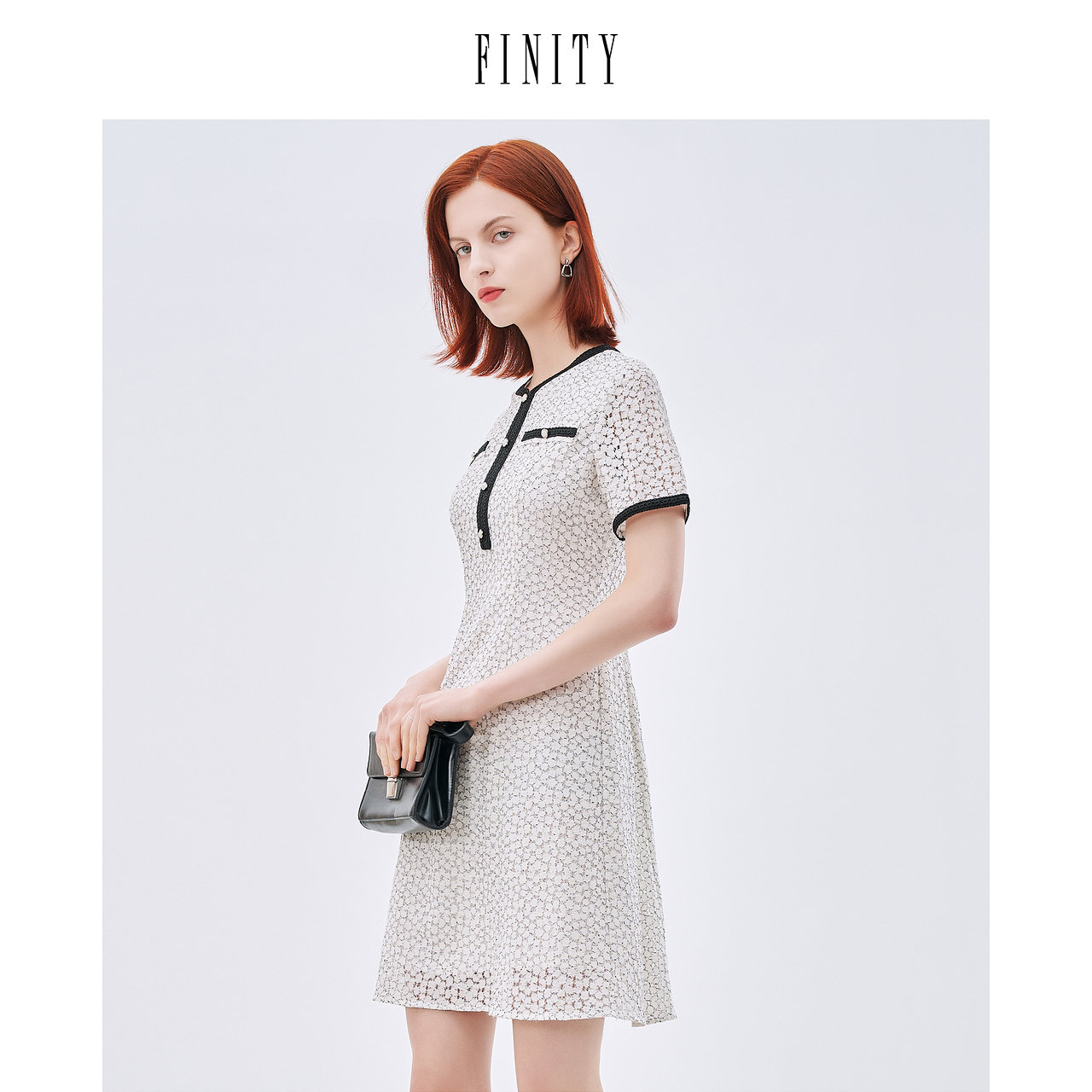 FINITY菲妮迪夏季连衣裙印花洋气设计感宽松休闲中长款裙子女