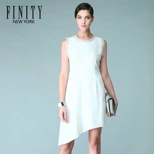 特FINITY女装春夏新款欧美高腰气质A字裙时尚显瘦雪纺连衣裙