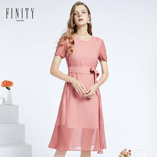 finity2021秋装新款连衣裙大码