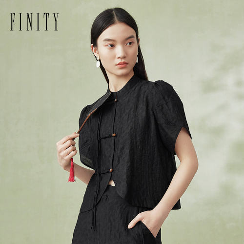 【新中式】FINITY菲妮迪品牌衬衫2024夏季国风一字盘扣气质小衫女