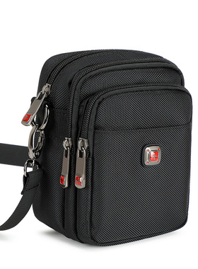 瑞士军刀男包手机包男士牛津布包穿皮带腰包单肩包大容量男斜挎包