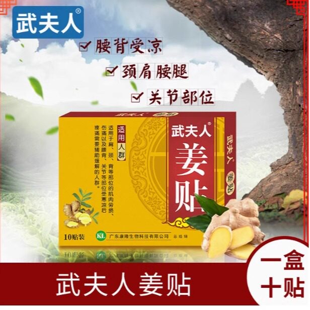 武夫人姜贴膝盖颈椎肩周肩膀腰椎足跟疼痛祛热敷贴关节祛寒足贴