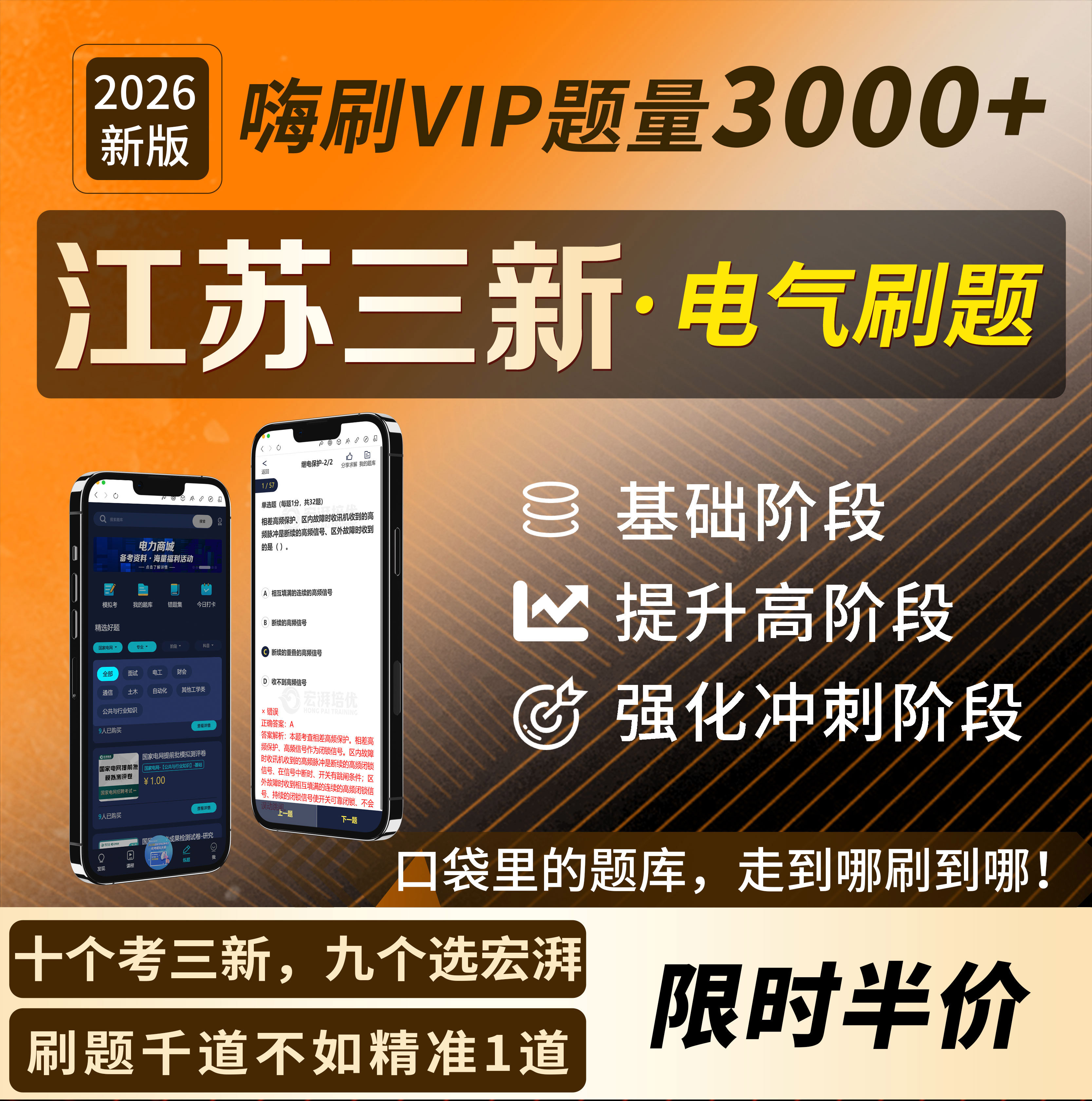 宏湃正版26/27江苏三新供电考试笔记电工类资料在线题库刷题课程