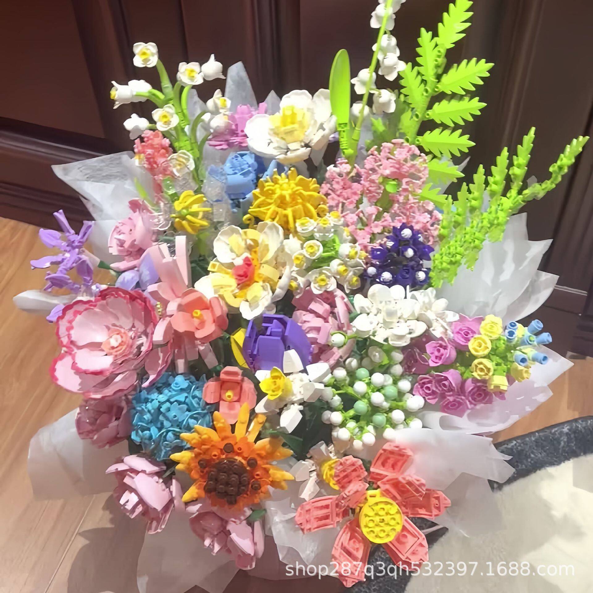 2026拼装积木花束永生花干花摆件女孩生日礼物送女朋友情人节礼物