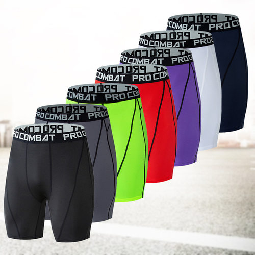 Men Bodybuilding Shorts Fitness Workout Inseam Gym Tights