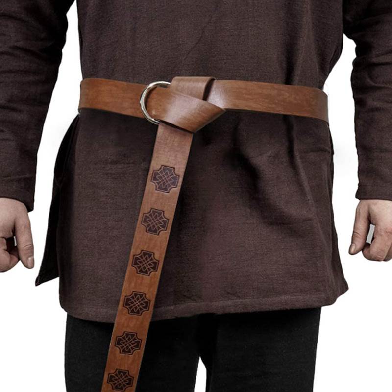 时尚复古压纹腰带骑士环形皮带COSPLAY舞台道具男士舞台演出配饰