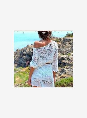 2017妇女白色沙滩罩衫платьяе мода dresses women