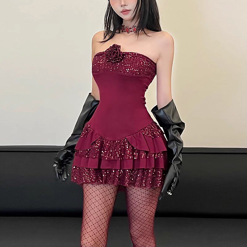 圣诞千金风miu系穿搭花朵