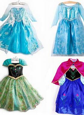 Kids Girls Dresses Frozen Elsa dress costume Princess dress