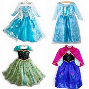 Kids Girls Dresses Frozen Elsa dress costume Princess dress