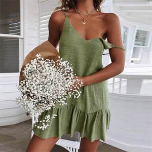欧美性感吊带连衣裙 sexy sling dress women платьея ж