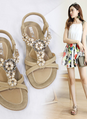 Ladies Flat Sandals Summer Woman Shoes Big Plus Size大码凉鞋