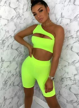 女背心短裤两件套装 костюмы women suits two piece sets