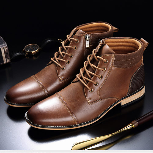 Retro Martin Boots Men  Genuine Leather Ankle Boots 牛皮男靴