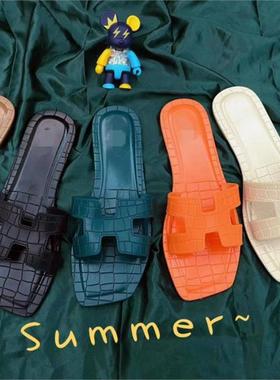 外穿沙滩居家平底一字拖鞋女 beach flip flops slippers sandals