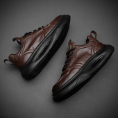 厚底轻便商务皮鞋 欧洲站男鞋 男士 百搭潮鞋 复古擦色时尚 运动休闲鞋