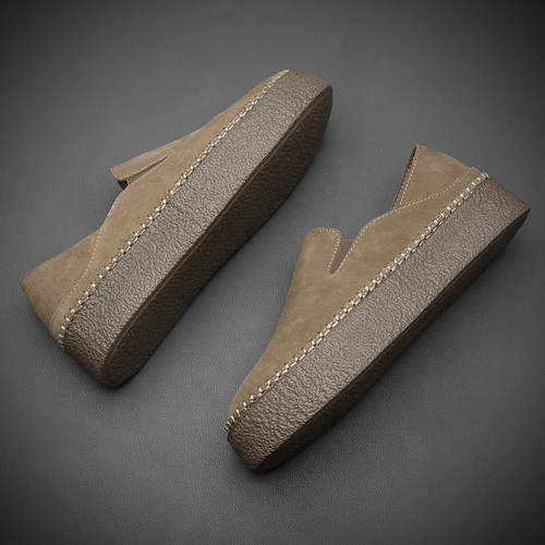 欧洲站复古真皮乐福鞋