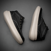 轻便中帮鞋 男鞋 透气马丁靴厚底靴子潮 真皮复古高帮鞋 男士 秋季 韩版