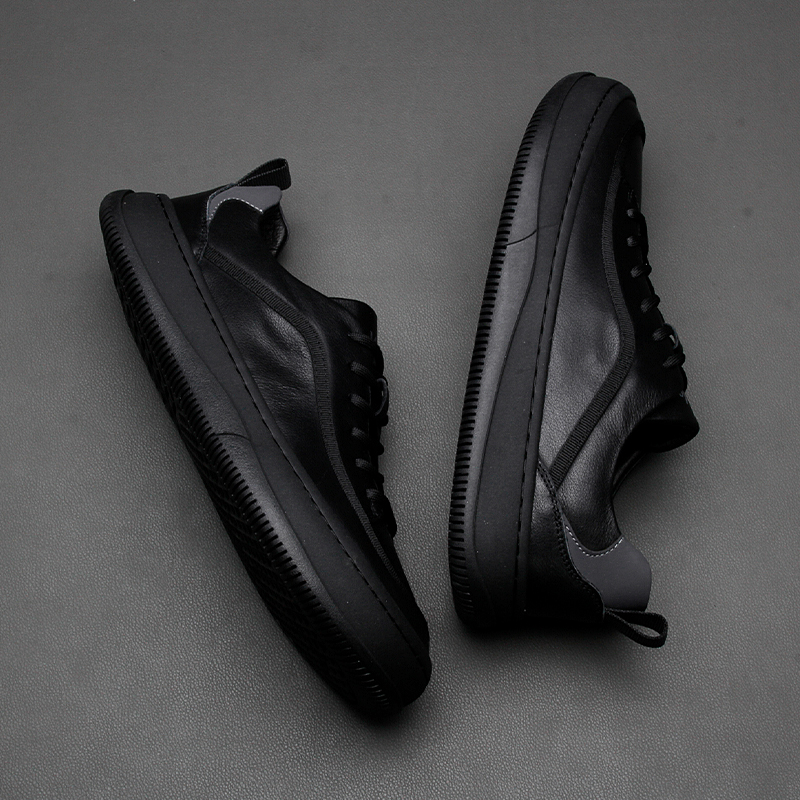欧洲站真皮潮流男鞋透气低帮板鞋