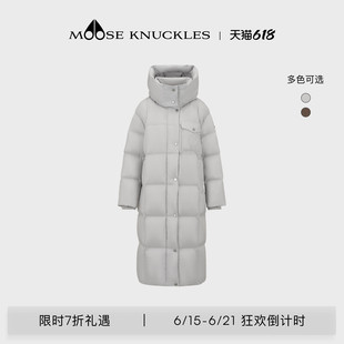 MOOSE KNUCKLES PUFFER 反转LOGO长款鹅绒小剪刀羽绒服