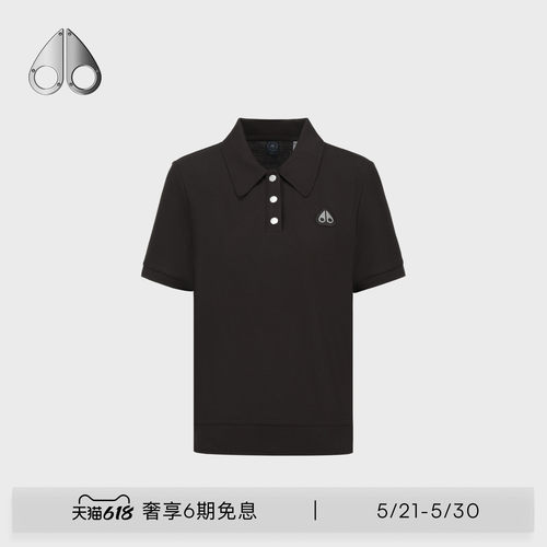 [春夏新品]MOOSE KNUCKLES 女士经典翻领POLO小剪刀休闲短袖