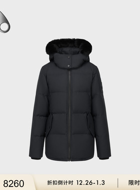 [限时7折]MOOSE KNUCKLES 女士毛领连帽小剪刀羽绒服