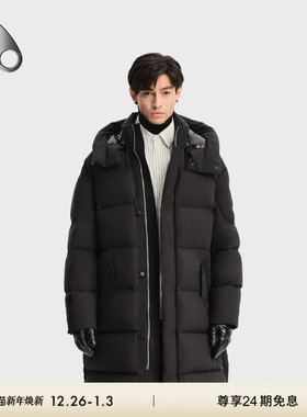 [秋冬新品]MOOSE KNUCKLES PUFFER 男士连帽鹅绒长款小剪刀羽绒服