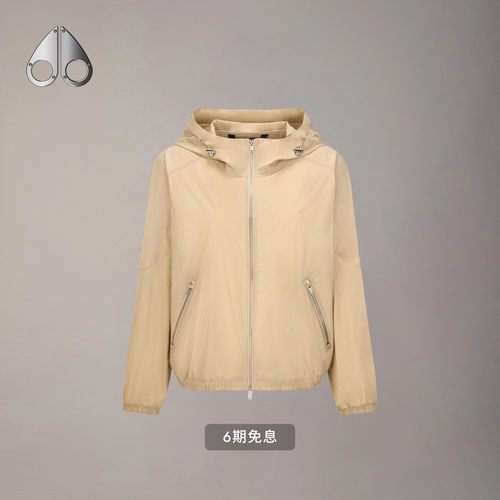 [早春新品]MOOSE KNUCKLES 女士轻薄连帽休闲防晒小剪刀夹克外套