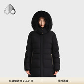 秋冬新品 MOOSE KNUCKLES 女士金标长款 连帽鹅绒小剪刀羽绒服