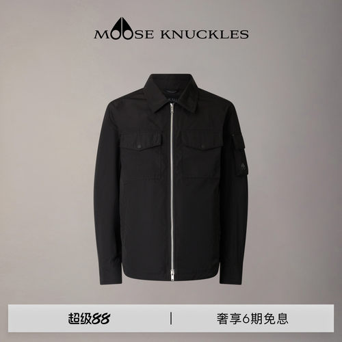 MOOSE KNUCKLES 男士经典LOGO休闲翻领衬衫小剪刀长袖外套