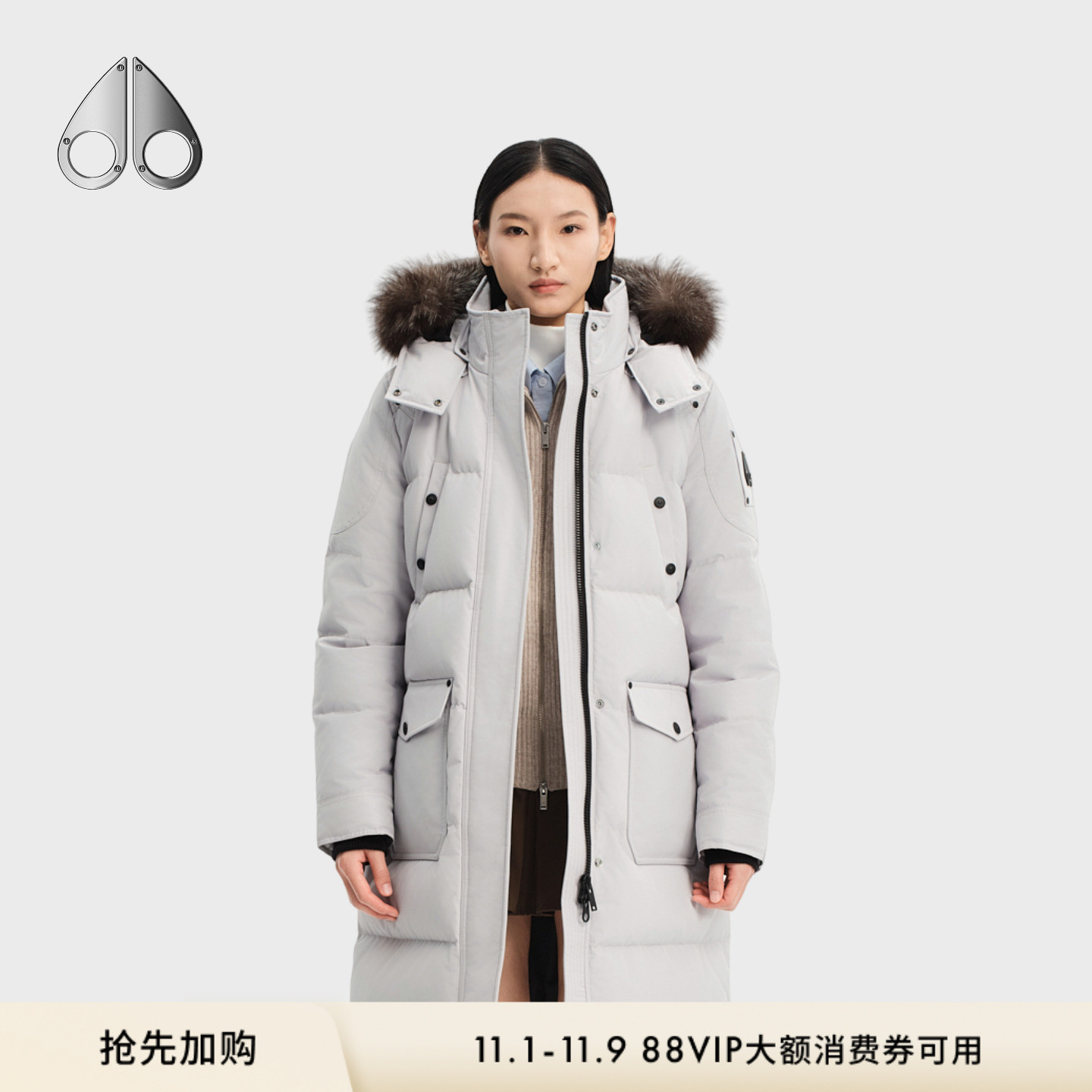 MOOSE KNUCKLES Causapcal 女士简约长款羽绒派克大衣