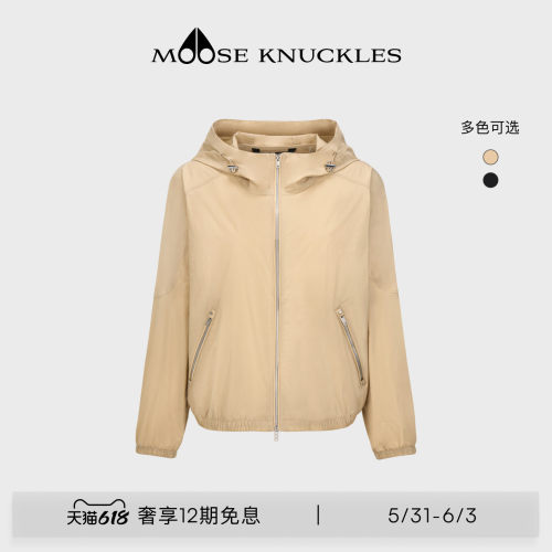 [早春新品]MOOSE KNUCKLES 女士轻薄连帽休闲防晒小剪刀夹克外套