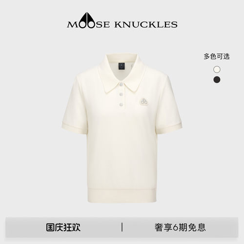 MOOSE KNUCKLES 女士经典LOGO翻领休闲小剪刀短袖POLO衫