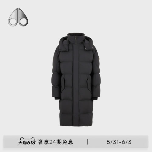 MOOSE KNUCKLES PUFFER 男士连帽鹅绒长款小剪刀羽绒服