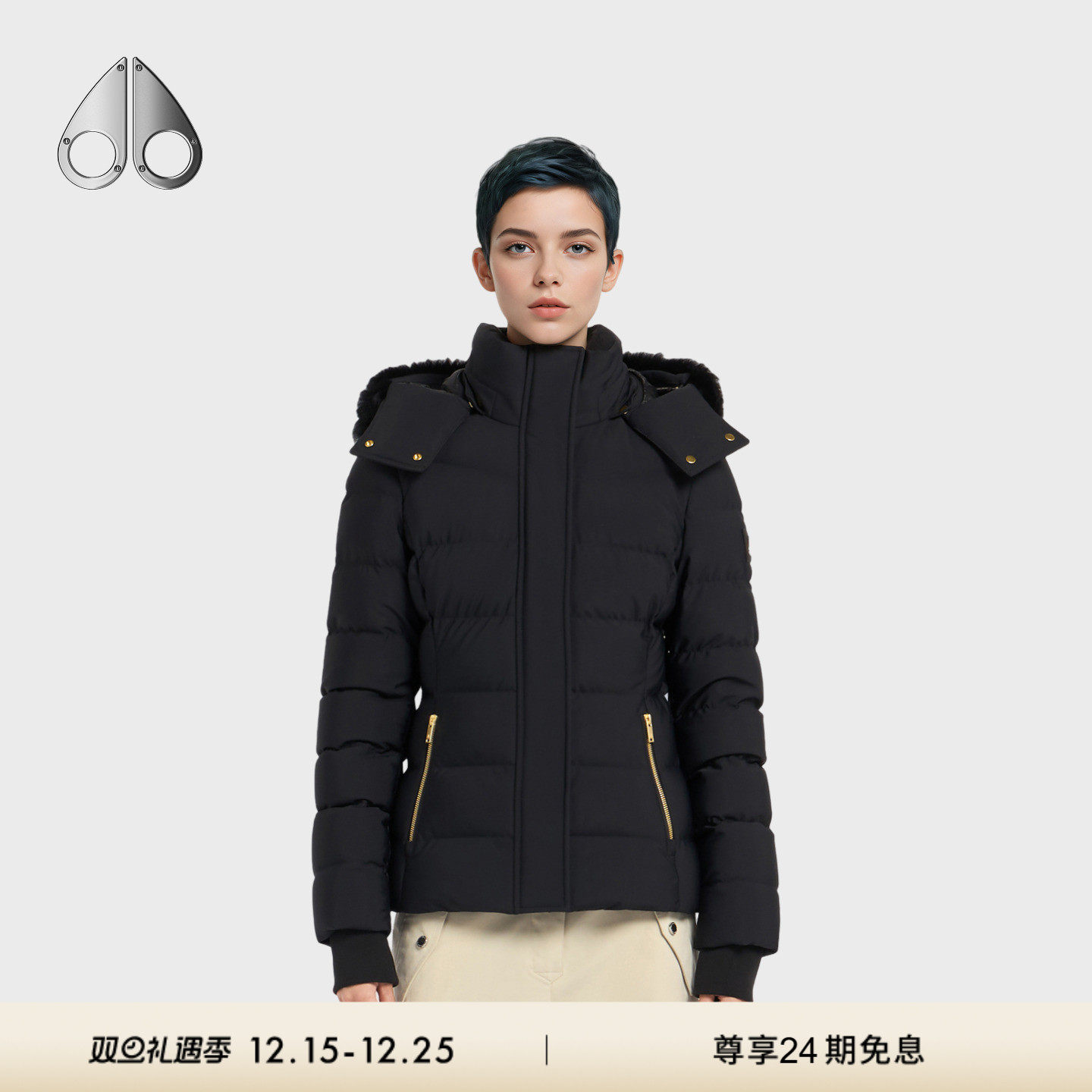MOOSE KNUCKLES JACKET GOLD 女士金标保暖鹅绒小剪刀羽绒服外套