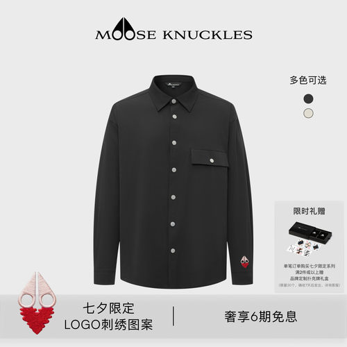 [七夕限定][早秋新品]MOOSE KNUCKLES 中性经典LOGO小剪刀衬衫