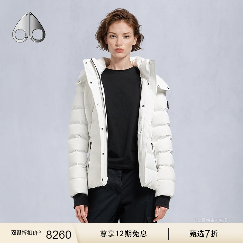[折扣]MOOSE KNUCKLES 女士连帽收腰小剪刀羽绒服外套秋冬款