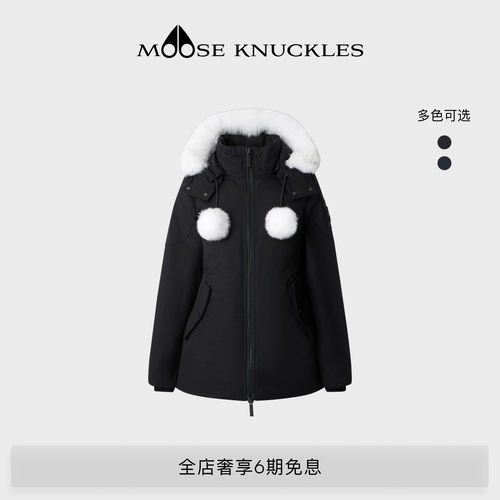 MOOSE KNUCKLES 女士3Q经典LOGO中长款小剪刀连帽羽绒服