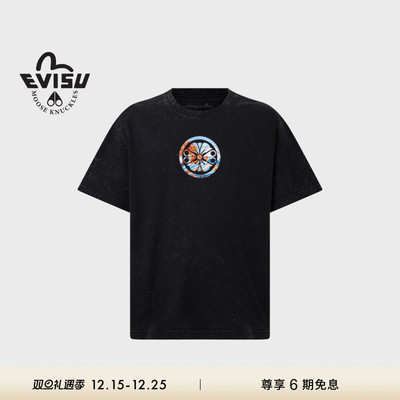 [秋冬新品]MOOSE KNUCKLES X EVISU联名男女同款刺绣宽松短袖T恤