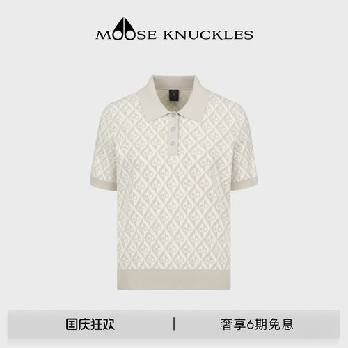 MOOSE KNUCKLES 女士翻领休闲印花LOGO小剪刀短袖POLO衫