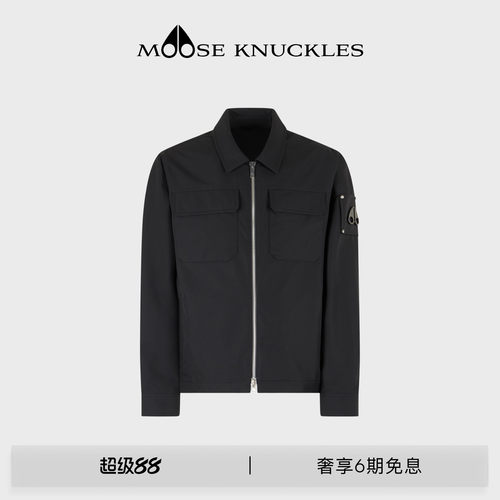 MOOSE KNUCKLES 男士金属LOGO经典版型翻领休闲小剪刀夹克外套