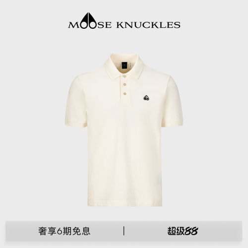 MOOSE KNUCKLES PIQUE POLO 男士休闲棉质纯色短袖T恤