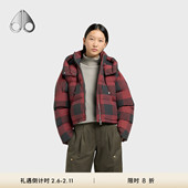 秋冬新品 限时8折 MOOSE KNUCKLES 女士鹅绒格纹小剪刀羽绒服