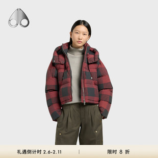 [秋冬新品][限时8折]MOOSE KNUCKLES 女士鹅绒格纹小剪刀羽绒服